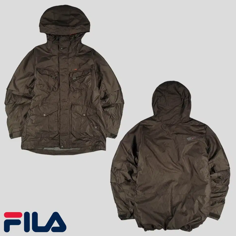 FILA 휠라 필라 JP 딥브라운 다이아몬드패턴 로고패치 멀티포켓 투웨이